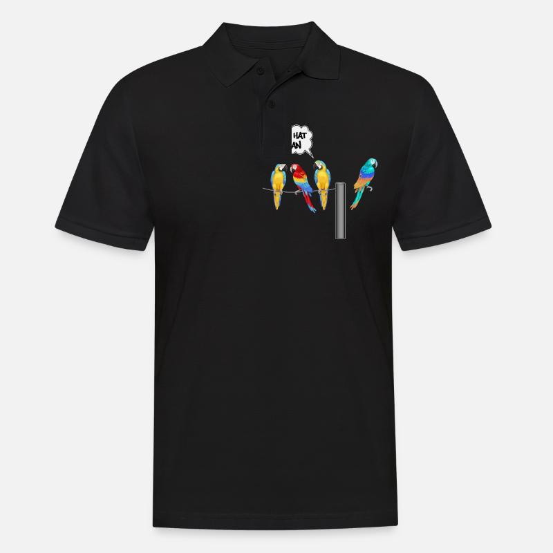 wlan unter Papageien - Männer Poloshirt - Schwarz