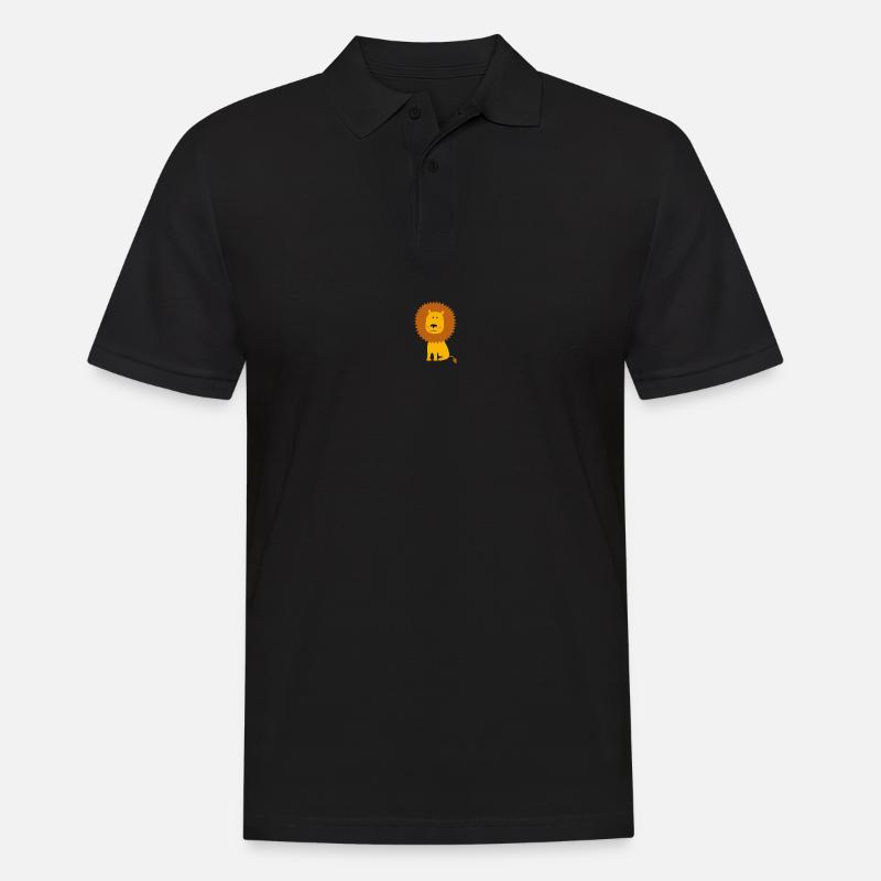 Löwe - Männer Poloshirt - Schwarz
