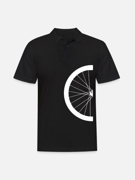 halber Fahrradreifen - Männer Poloshirt - Schwarz