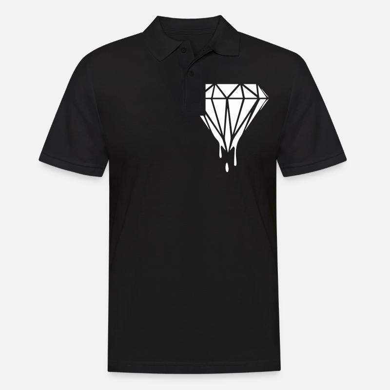 Diamand - Diamant Blanc - Polo Homme - noir