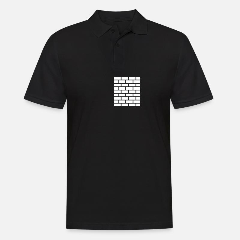 Ziegel Stein Mauer - Männer Poloshirt - Schwarz
