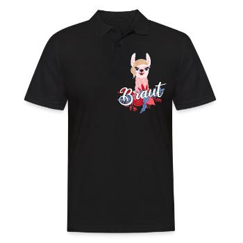 Braut Alpaka Lama Geschenk zum Polterabend - Männer Poloshirt - Schwarz - Vorne - Kai (181cm)