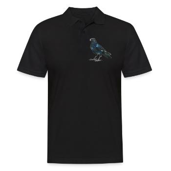Raven crow with slightly bluish green feathers - Men's Polo Shirt - black - Front - Kai (181cm)