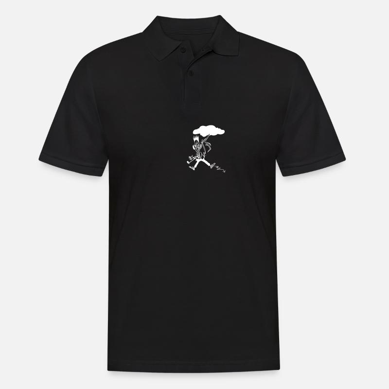 Mann Blitz Wolke - Männer Poloshirt - Schwarz