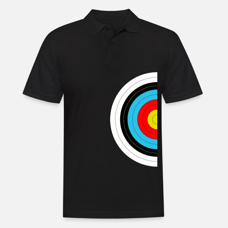 halbe Zielscheibe vom Bogenschießen - Männer Poloshirt - Schwarz