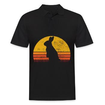 Easter Rabbit Sunset Retro Gift - Men's Polo Shirt - black - Front - Kai (181cm)
