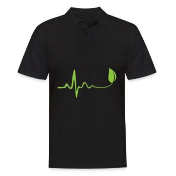 Vegan à rythme cardiaque - Polo Homme - noir - Devant - Kai (181cm)