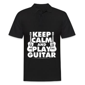 Gitarre - Männer Poloshirt - Schwarz - Vorne - Kai (181cm)