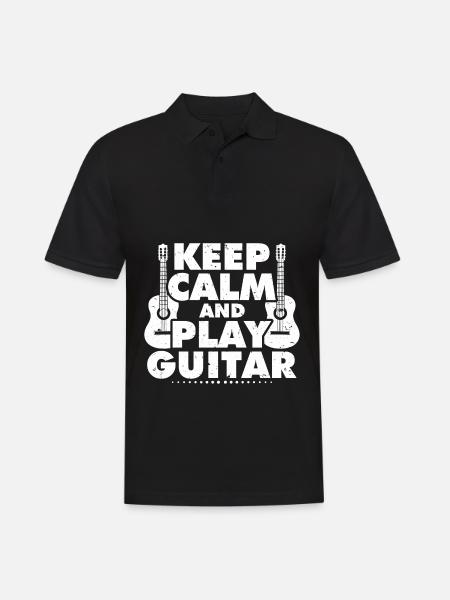 guitare - Polo Homme - noir
