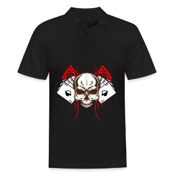 Skull Gambler Texas Hold'em Casino Skull Poker - Polo Homme - noir - Devant - Kai (181cm)