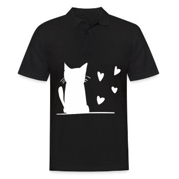 Symbole du cœur de chat - Polo Homme - noir - Devant - Kai (181cm)