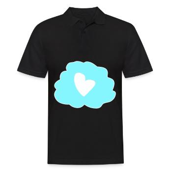 Icône de cœur de pensée nuageuse - Polo Homme - noir - Devant - Kai (181cm)