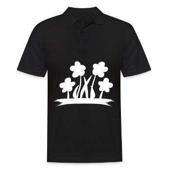 Fleur symbole plante symbole - Polo Homme - noir - Devant - Kai (181cm)