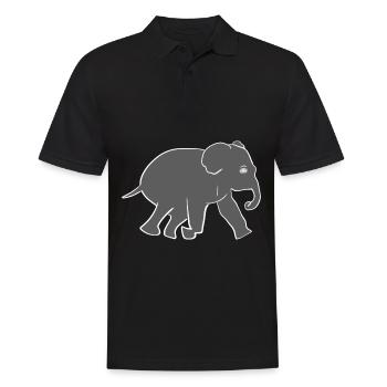 Symbole animal d’éléphant Gris - Polo Homme - noir - Devant - Kai (181cm)