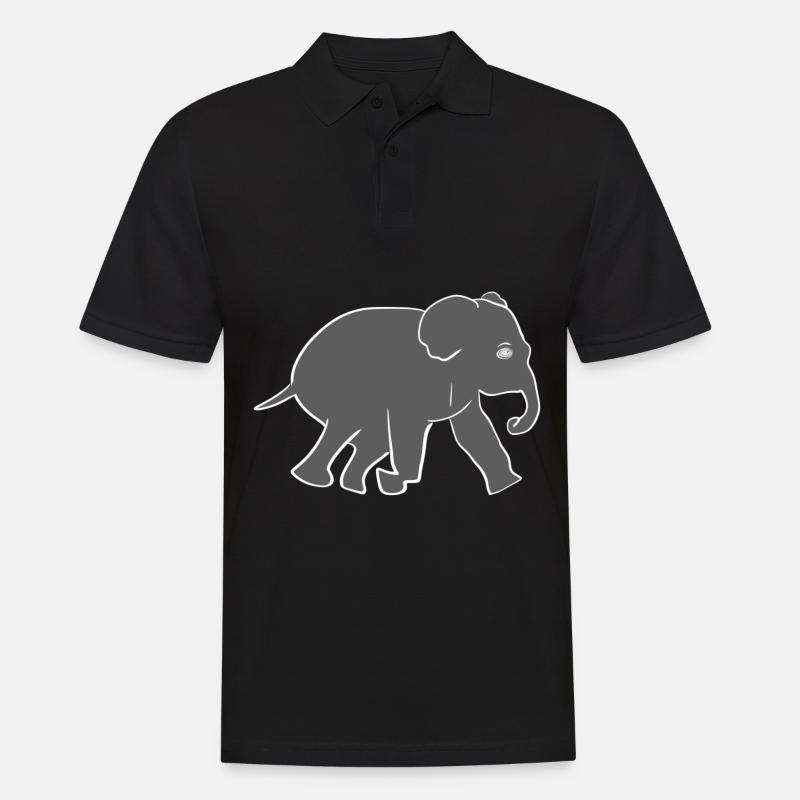 Elefant Tier Symbol Grau - Männer Poloshirt - Schwarz