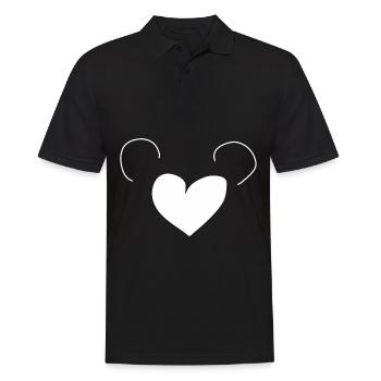 Coeur Symbole Amour - Polo Homme - noir - Devant - Kai (181cm)