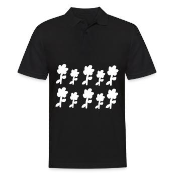 flowers symbol pattern plants flower - Men's Polo Shirt - black - Front - Kai (181cm)