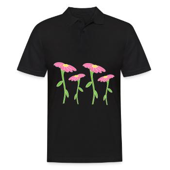 Flower Symbol Blossom Plant Four Flowers - Men's Polo Shirt - black - Front - Kai (181cm)