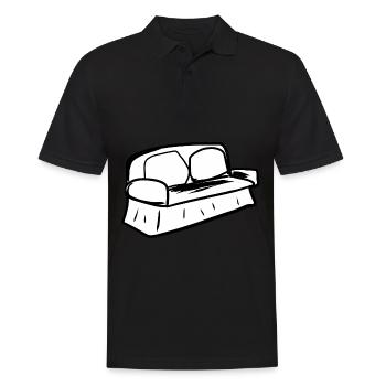 Sofa Symbol Wohnzimmer Möbel Grau - Männer Poloshirt - Schwarz - Vorne - Kai (181cm)