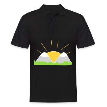 sun mountains nature mountain shapes - Men's Polo Shirt - black - Front - Kai (181cm)