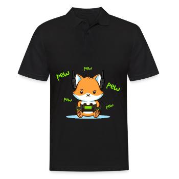 Pew Pew Pew Fuchs - Männer Poloshirt - Schwarz - Vorne - Kai (181cm)