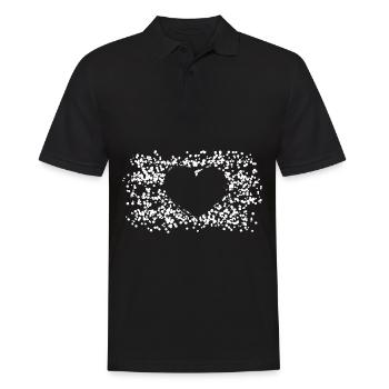 Heart Pattern Points Love Form - Men's Polo Shirt - black - Front - Kai (181cm)