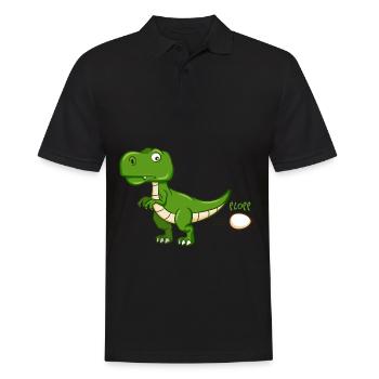 PLOPP T-Rex - Männer Poloshirt - Schwarz - Vorne - Kai (181cm)