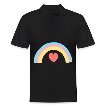 herz regenbogen form symbol formen - Männer Poloshirt - Schwarz - Vorne - Kai (181cm)