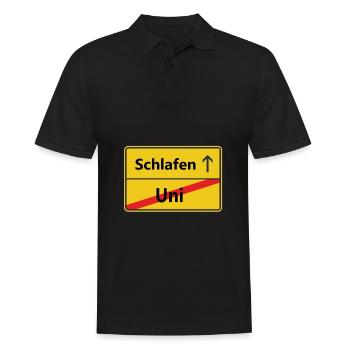 Uni? Schlafen - Männer Poloshirt - Schwarz - Vorne - Kai (181cm)