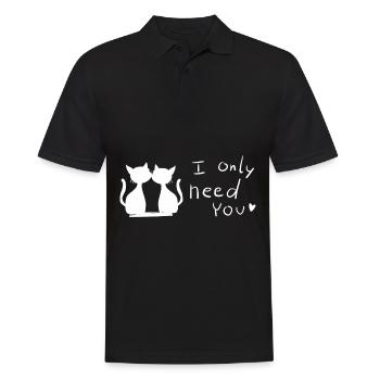 J’ai juste besoin que tu aimes les chats - Polo Homme - noir - Devant - Kai (181cm)