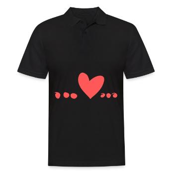 Symbol Herz Liebe rot - Männer Poloshirt - Schwarz - Vorne - Kai (181cm)