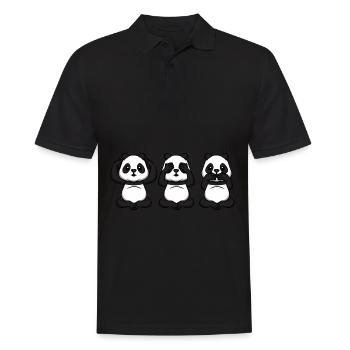 Nicht sehen Nicht hören Nicht sprechen - Männer Poloshirt - Schwarz - Vorne - Kai (181cm)