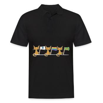 Cats demonstrate flag cat rights - Men's Polo Shirt - black - Front - Kai (181cm)