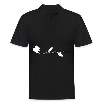 Fleur de rose symbole plante naturelle - Polo Homme - noir - Devant - Kai (181cm)