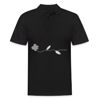 flower rose symbol grey - Men's Polo Shirt - black - Front - Kai (181cm)