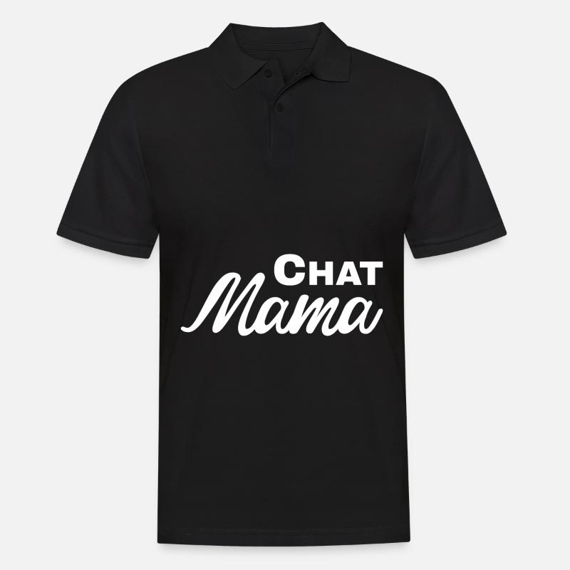 Chat Mama - Männer Poloshirt - Schwarz