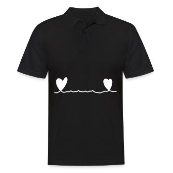 Two Hearts Heart Line Shape - Men's Polo Shirt - black - Front - Kai (181cm)