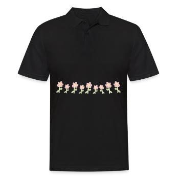 blumen pflanzen blume symbol rosa - Männer Poloshirt - Schwarz - Vorne - Kai (181cm)