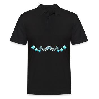 ligne fleurs bleues - Polo Homme - noir - Devant - Kai (181cm)