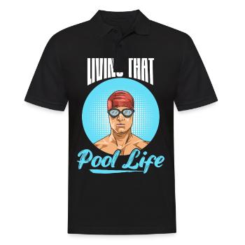 Schwimmen Spruch für einen Schwimmer - Männer Poloshirt - Schwarz - Vorne - Kai (181cm)