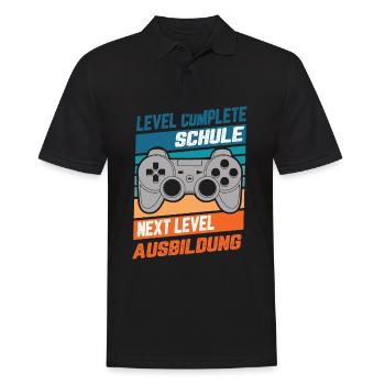 Ausbildung Level Complete Schule Gamer Geschenk - Männer Poloshirt - Schwarz - Vorne - Kai (181cm)