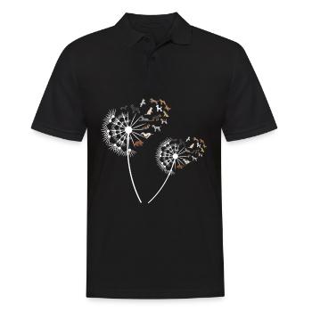 Pusteblume Hund Hundeliebhaber Blume Geschenk - Männer Poloshirt - Schwarz - Vorne - Kai (181cm)