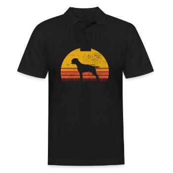 Boxer Sunset Retro Dog Owner Dog Love Gift - Men's Polo Shirt - black - Front - Kai (181cm)