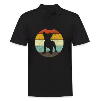Bulldog Frenchie Dog Dog Lover Retro - Polo Homme - noir - Devant - Kai (181cm)