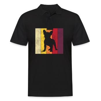 Bulldog Retro Frenchie Dog Hands Gift - Polo Homme - noir - Devant - Kai (181cm)