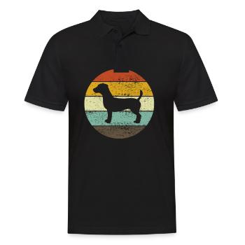Jack Russel Terrier Hund Haustier Retro Geschenk - Männer Poloshirt - Schwarz - Vorne - Kai (181cm)