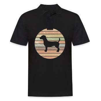 Jack Russel Terrier Hund Haustier Retro Geschenk - Männer Poloshirt - Schwarz - Vorne - Kai (181cm)