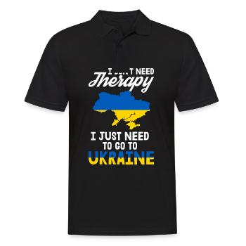 Ukraine Therapy Kiev Ukrainian Flag Gift - Men's Polo Shirt - black - Front - Kai (181cm)