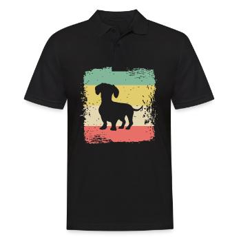 Cadeau rétro de teckel de teckel de teckel de teckel - Polo Homme - noir - Devant - Kai (181cm)