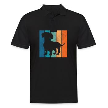 Cadeau rétro de teckel de teckel de teckel de teckel - Polo Homme - noir - Devant - Kai (181cm)